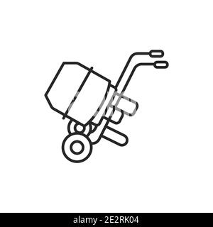 Electric concrete mixer color line icon. Pictogram for web page, mobile app, promo. Stock Vector