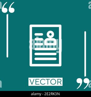 CV vector icon Linear icon. Editable stroked line Stock Vector