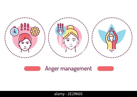 Anger management color line icon. Pictogram for web page, mobile app, promo. Stock Vector