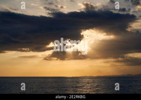 Amazing sunset over the Andaman sea off the West Coast of Thailand Stock Photo