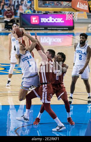 UCLA Bruins guard Jules Bernard (3) attacks San Jose State Spartans ...