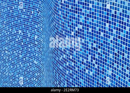 Blur mosaic wall texture with wavy shape. Stock Photo