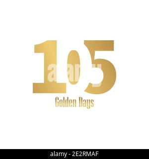 105 lettertype golden vector logo design Stock Vector