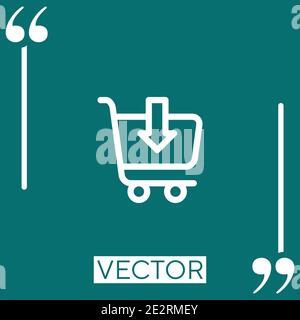 add to cart vector icon Linear icon. Editable stroked line Stock Vector