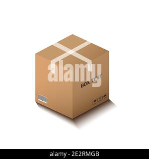 corton box, postal packing, box on white background, vector illustration Stock Vector