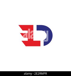 abstract letter ld simple motion geometric logo vector Stock Vector
