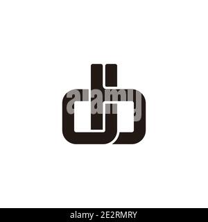 letter bd simple linked geometric flat logo vector Stock Vector