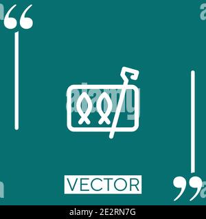 sardines vector icon Linear icon. Editable stroked line Stock Vector