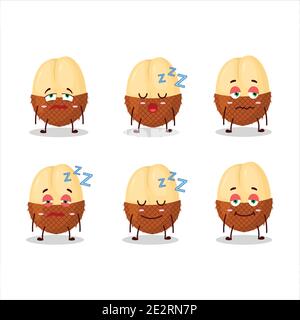 Cartoon character of slice of salak with sleepy expression. Vector illustration Stock Vector