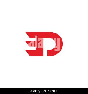 letter dp simple geometric motion logo vector Stock Vector