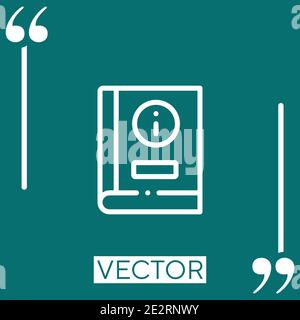 guidebook vector icon Linear icon. Editable stroked line Stock Vector