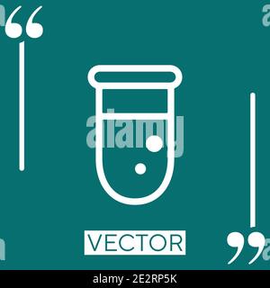 test tube with liquid vector icon Linear icon. Editable stroke line Stock Vector