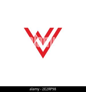 letter wj simple triangle geometric line logo vector Stock Vector