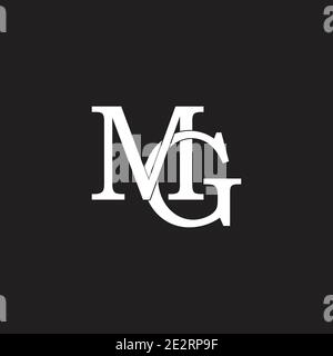 letter mg linked overlapping logo vector Stock Vector