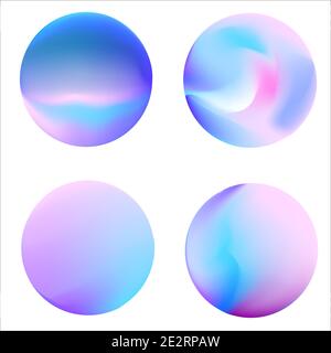 Set of round Vector Gradient. Multicolor Sphere. Modern abstract background texture. Template for design. Isolated objects.Vector Stock Vector
