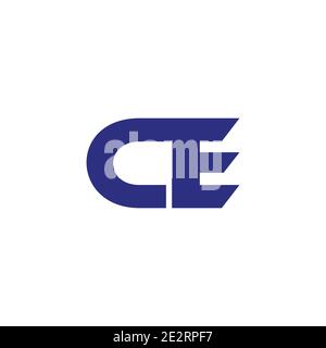 abstract letter ce simple geometric line logo vector Stock Vector