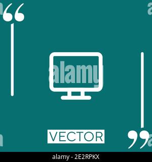 monitor outline Linear icon. Editable stroke line Stock Vector