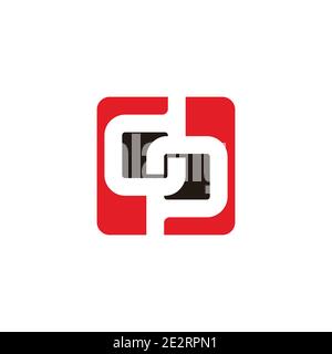 letter dp abstract negative space geometric logo vector Stock Vector