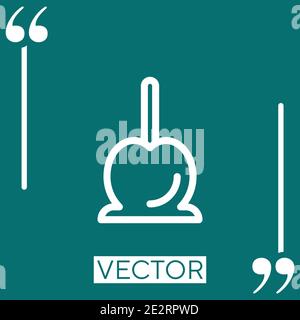 caramelized apple vector icon Linear icon. Editable stroke line Stock Vector