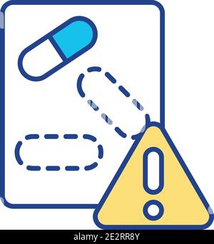 List of medicaments RGB color icon Stock Vector