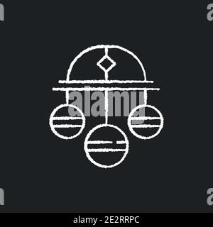 Pawn symbol chalk white icon on black background Stock Vector
