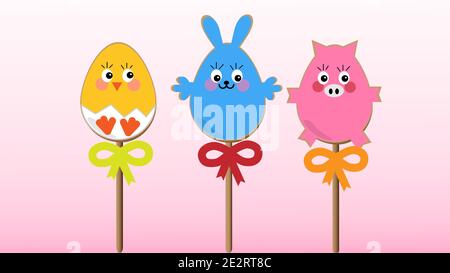 Happy easter cookie eggs vector illustration eps.10 Stock Vector