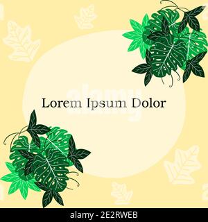 Post template in botanical theme Stock Vector