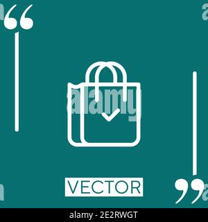 shopping bag vector icon Linear icon. Editable stroke line Stock Vector