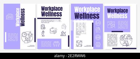 Workplace wellness brochure template Stock Vector