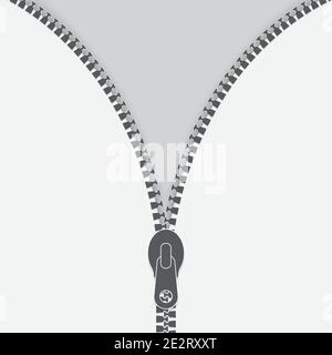 Open Zipper minimal logo. Zip Vector iicon Stock Vector