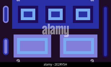 An abstract blue and purple block layout background image. Stock Vector