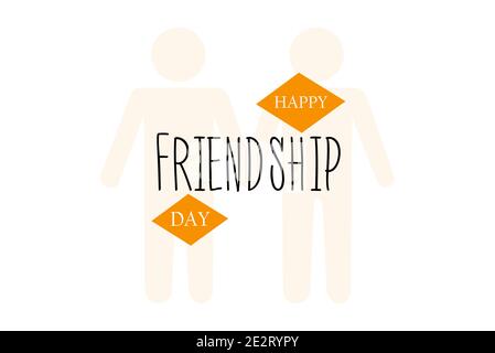 Group of happy friends enjoying Friendship Day. Cartoon hand drawn illustration for your design. Stock Vector