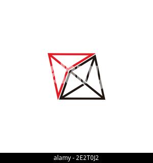 vector of 3d arrows triangle line geometric logo Stock Vector