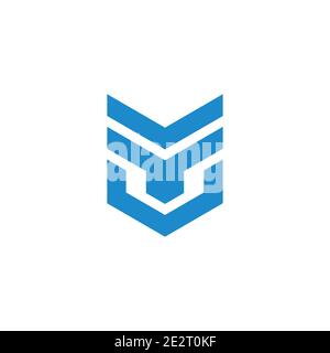 abstract letter tv simple geometric badge logo vector Stock Vector