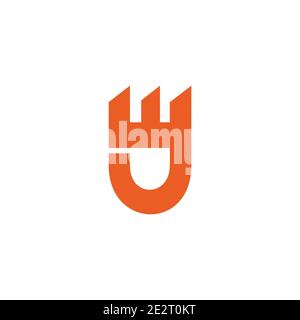 abstract letter wj simple link geometric line logo vector Stock Vector