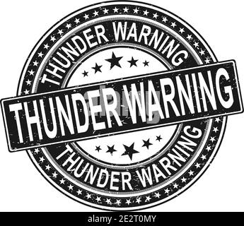 thunder warning grunge rubber stamp on white background, vector illustration Stock Vector