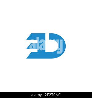 letter bd simple geometric logo vector Stock Vector
