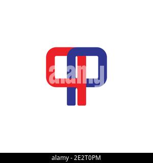 letter pp simple linked geometric colorful logo vector Stock Vector