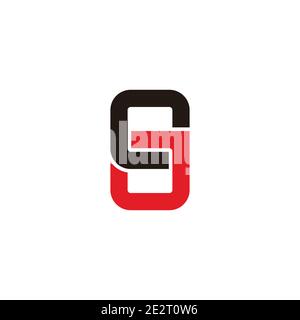 abstract letter cj simple linked geometric flat logo vector Stock Vector