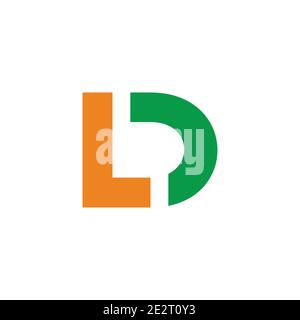 letter ld simple slice line geometric logo vector Stock Vector Image ...