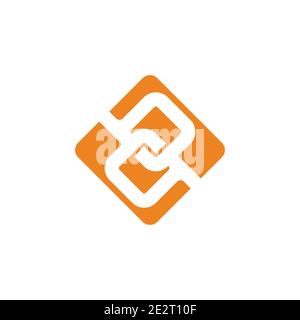 letter qb abstract negative space geometric overlap square logo vector Stock Vector