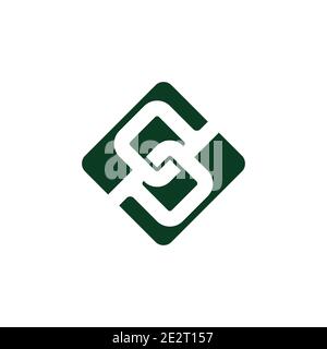 letter dp abstract negative space geometric overlap square logo vector Stock Vector