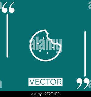 marie biscuit with bite vector icon Linear icon. Editable stroke line Stock Vector
