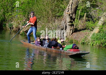 Punting on the River Cherwell at Oxford Stock Photo