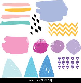 creative art header with different shapes and textures abstract style vector illustration Stock Vector