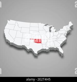 3d isometric map of Oklahoma City is a city of United States, vector ...