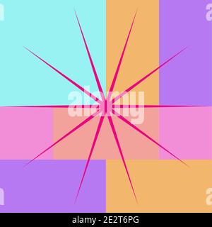An abstract multicolored starburst shape background image. Stock Vector