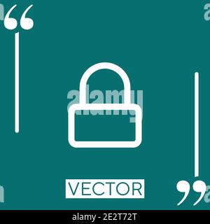 locked rectangular outlined security padlock vector icon Linear icon. Editable stroke line Stock Vector