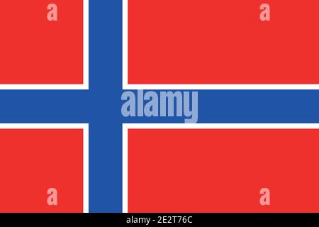The national flag of the country is Norway. Stock Vector