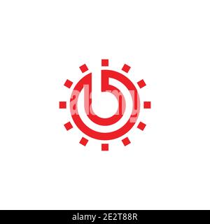letter b light bulb abstract geometric logo vector Stock Vector